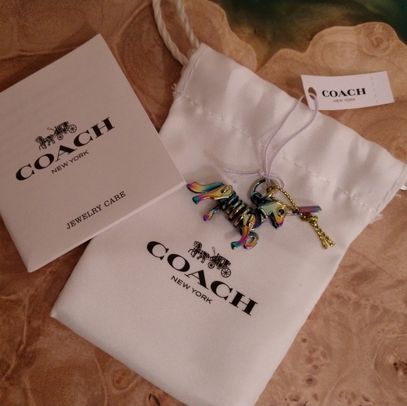 Coach uni oil slick rainbow charm, NWT - Picture 3 of 5